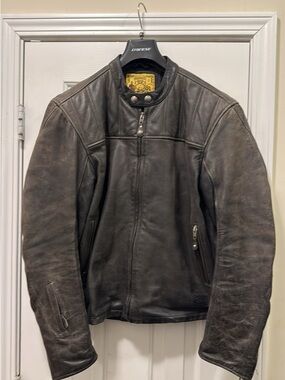 Men's Black Leather Motorcycle Jacket by Roland Sands Design